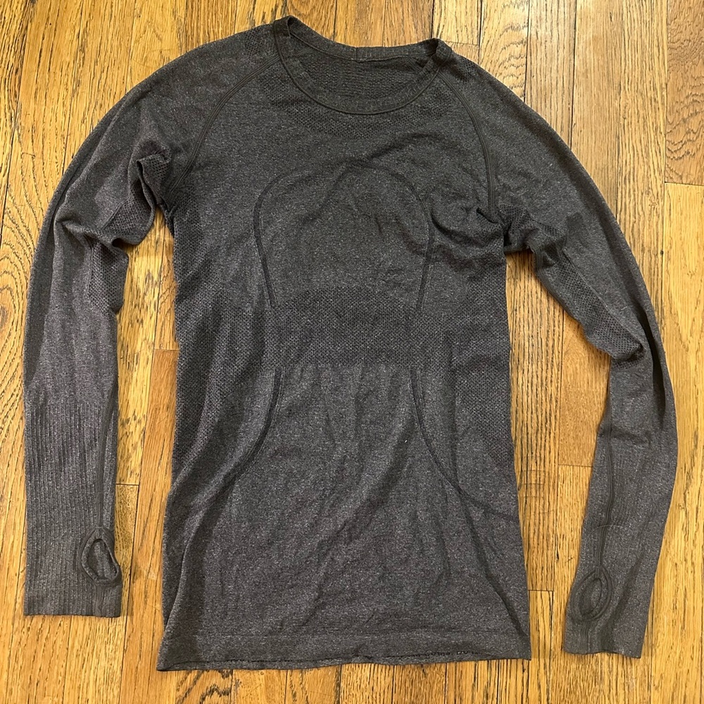 Gray Lululemon Long Sleeve Activewear Shirt